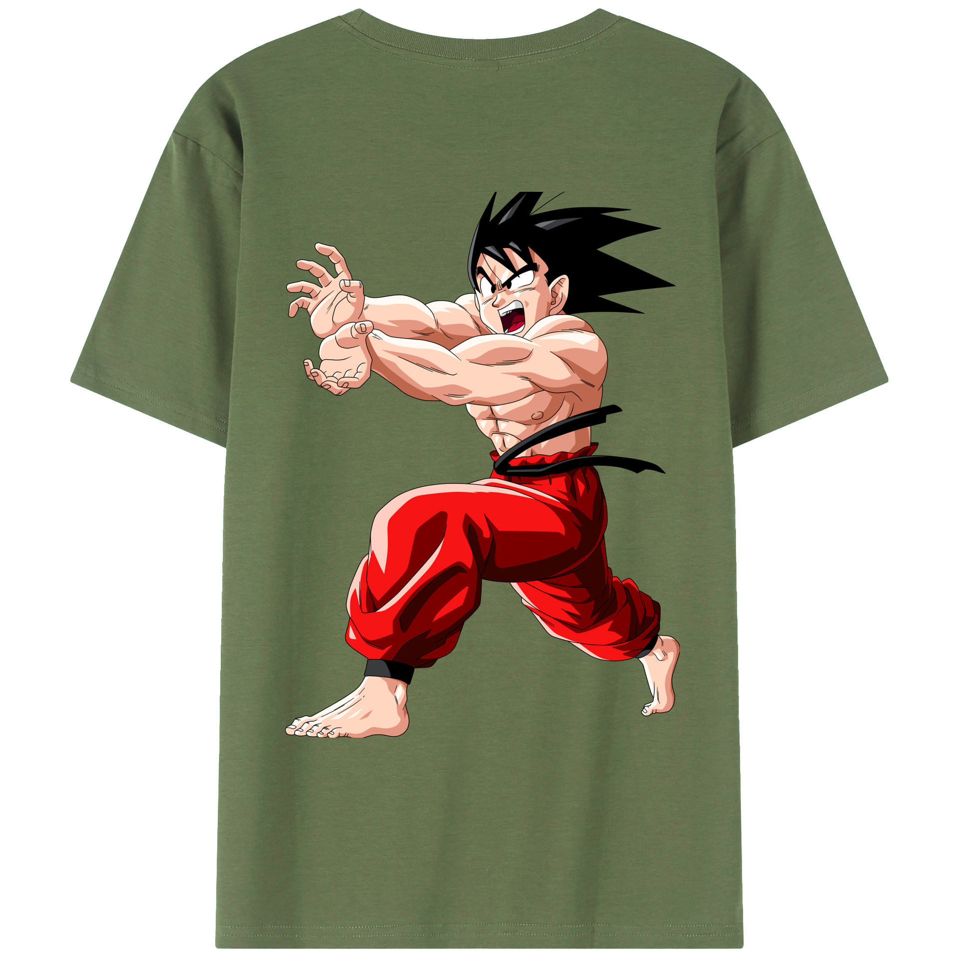 （画像用） ドラゴンボール 孫悟空（そん ごくう）Son Goku カカロット DRAGON BALL Kakarotto 綿100％ メンズ半袖Tシャツ（バックプリント） 通気性